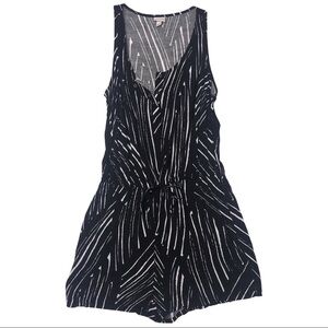 Black and White Print Romper